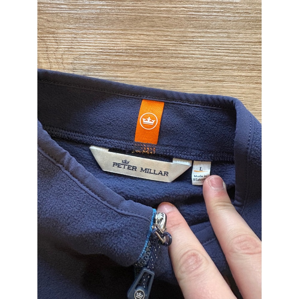 Peter Millar Mens Thermal Flow Microfleece Half Zip Pullover Navy Lg - Picture 4 of 7